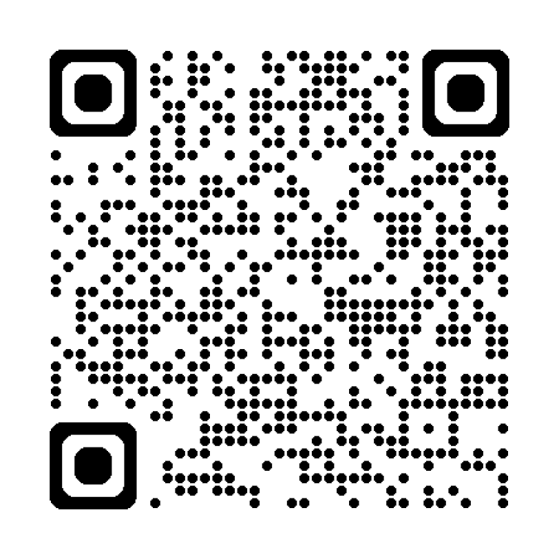 Un code QR composé de petits points noirs sur fond blanc, avec trois grands carrés dans les coins.